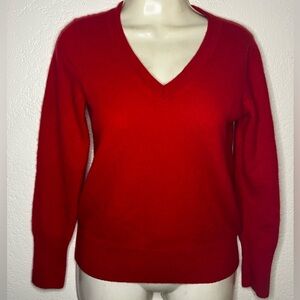 Red Cashmere V neck sweater